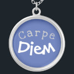 Carpe Diem - Seize the Day!  Calm Down Silver Plated Necklace<br><div class="desc">Carpe Diem - Seize the Day! Adapt, Calm Down, Relax, Keep Breathing Pendant Charm Necklace Special Gift for Someone Special Change the Font or Text, or Love it as it is! Choose Your Favourite Colour, Style, Size and Metal Option. Made in the U.S.A Easy Gift Idea for Her! See more...</div>