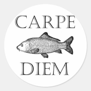 Carpe Diem Seize the Day Carp fish Procrastinator Classic Round Sticker