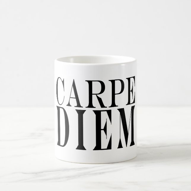 Carpe Diem Seize the Day Latin Quote Happiness Coffee Mug (Center)