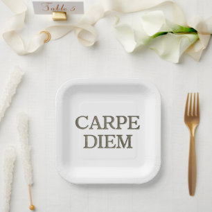 Carpe Diem square paper plates