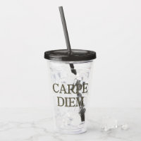 Carpe Diem Stone grey acrylic tumbler
