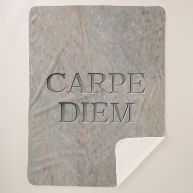 Carpe Diem Stone sherpa blanket (Front)