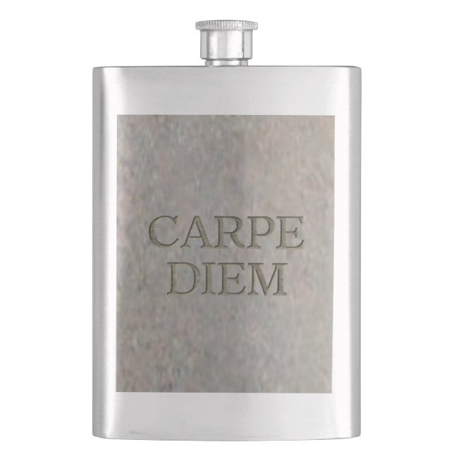 Carpe Diem Stone stainless steel flask (Front)
