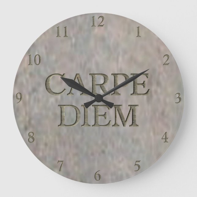 Carpe Diem Stone wall clock (Front)