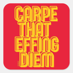 CARPE THAT EFFING DIEM funny latin quote Square Sticker