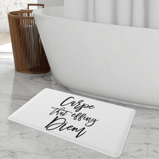 Carpe That Effing Diem Hand Lettered Quote Bath Mat (Creator Uploaded)