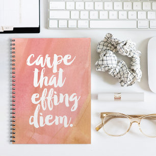 Carpe That Effing Diem   Rose Spiral Notebook