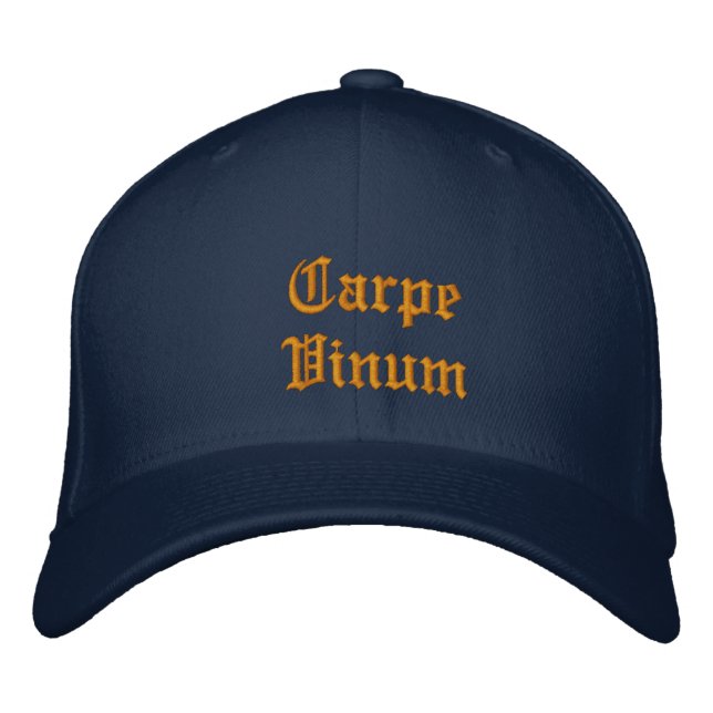 Carpe Vinum (Sieze the Wine) ballcap Embroidered Hat (Front)