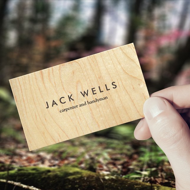 Carpenter and Handyman Plywood Carpentry Business Card (Creator Uploaded)