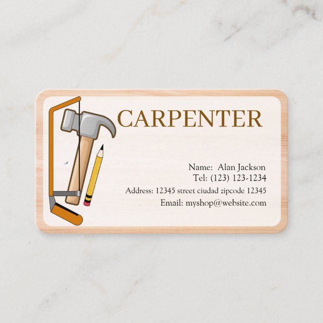 CARPENTER Business card editable (Front)