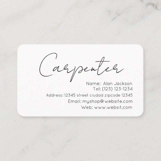 CARPENTER Business card editable (Front)
