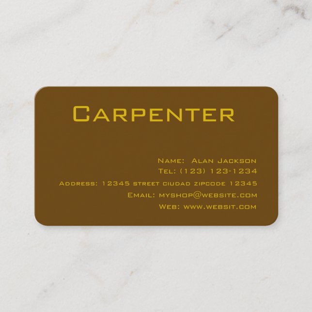 CARPENTER Business card editable (Front)
