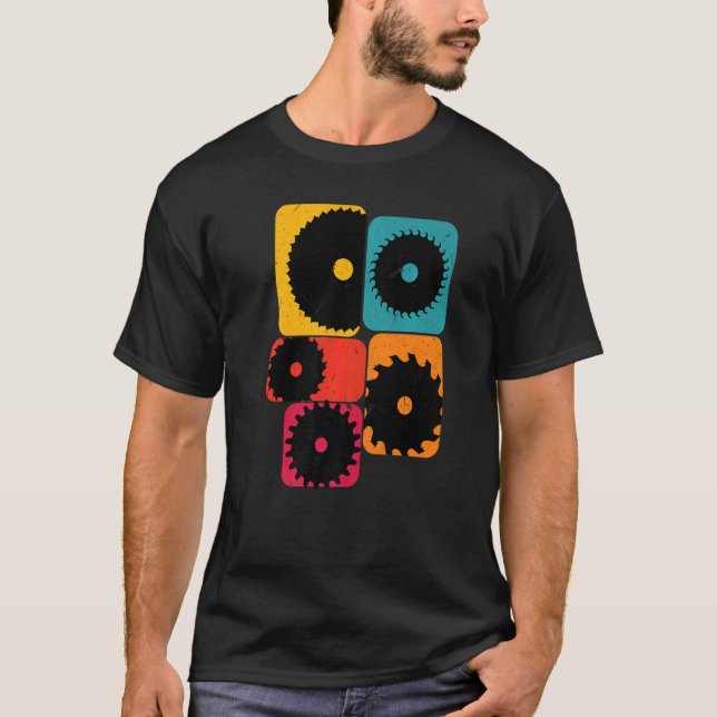 Carpenter Carpentry circular saw Retro T-Shirt (Front)