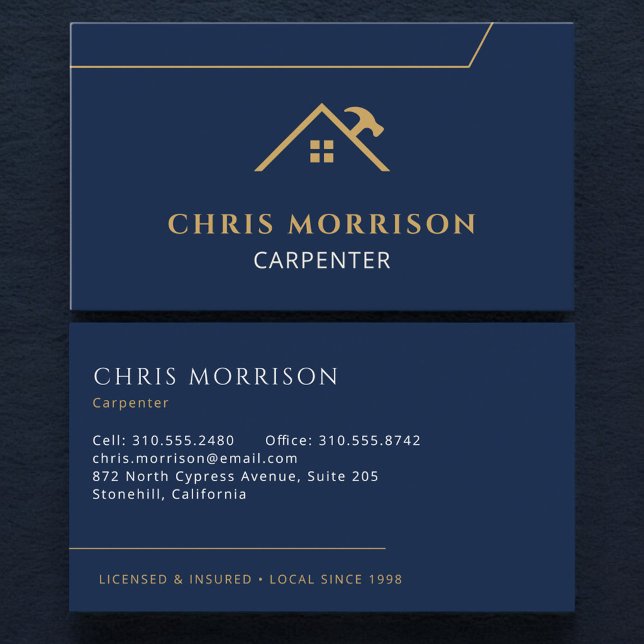 Carpenter Carpentry Contractor Home Builder Business Card (Creator Uploaded)