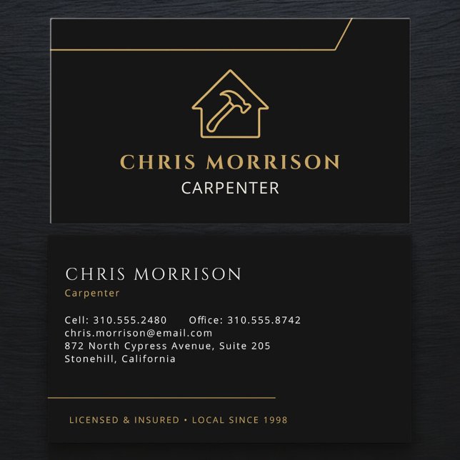Carpenter Carpentry Repair Service Business Card (Creator Uploaded)