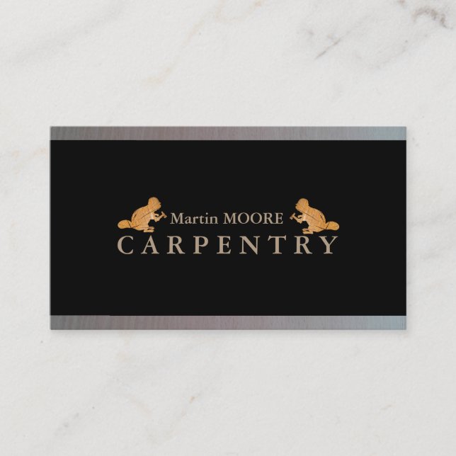 Carpenter carpentry wood business business card (Front)