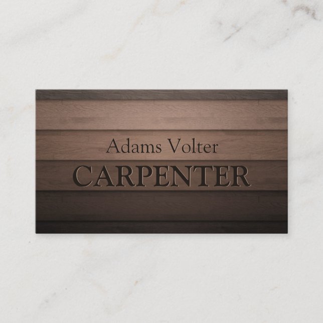 Carpenter Carpentry Woodwork Service Business Card (Front)