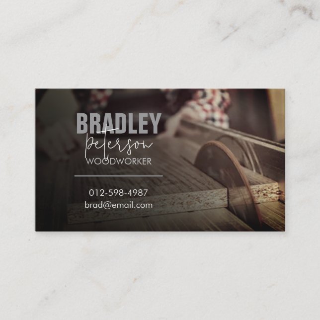 Carpenter Carpentry Woodworking Business Card (Front)