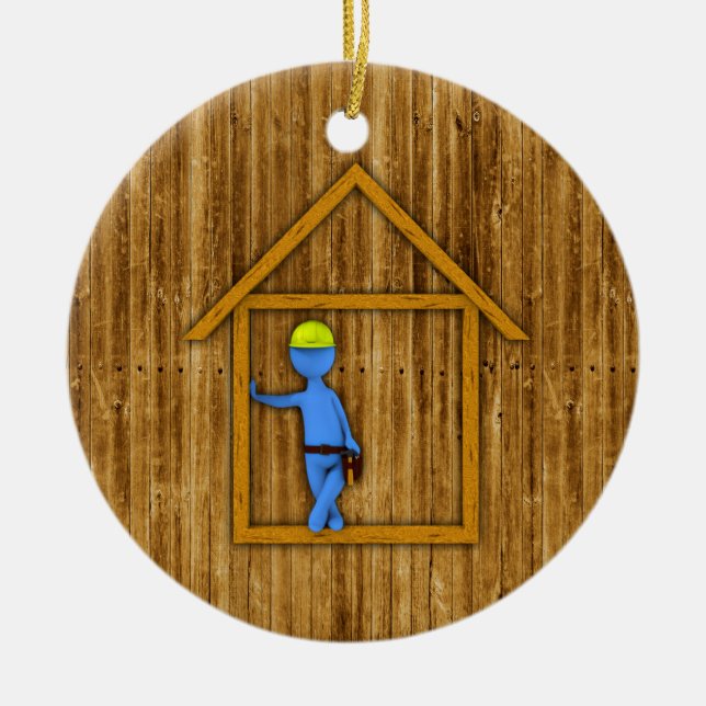 Carpenter Ceramic Tree Decoration (Front)
