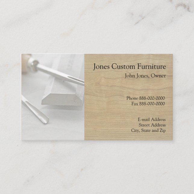 Carpenter Contractor Construction Business Card (Front)
