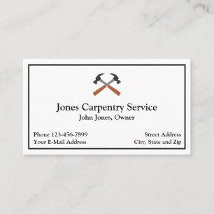 Carpenter Contractor Construction Business Card