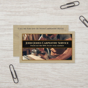 Carpenter Contractor Construction Business Card