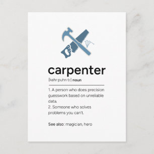 Carpenter Definition with Tools Postcard
