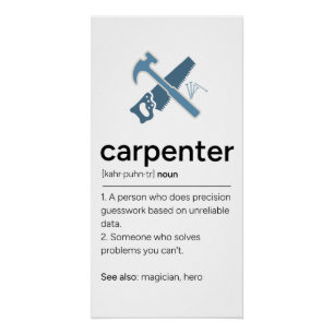 Carpenter Definition with Tools Poster