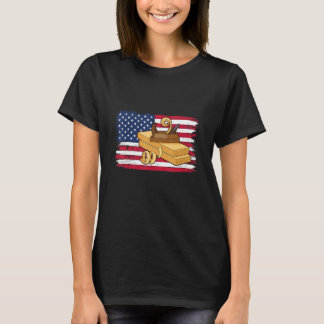 Carpenter For Patriotic Flag Woodworker And Lumber T-Shirt