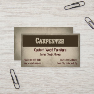 Carpenter Furniture Builder Business Card