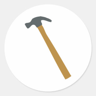 carpenter hammer classic round sticker