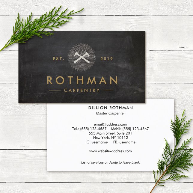  Carpenter Handyman Hammer Saw  Business Card (Creator Uploaded)
