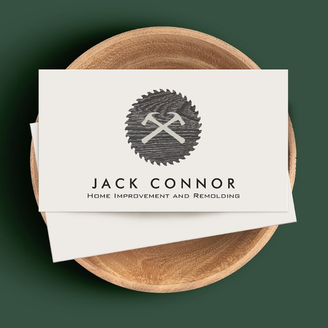  Carpenter Home Improvement Hammer and Saw Business Card (Creator Uploaded)