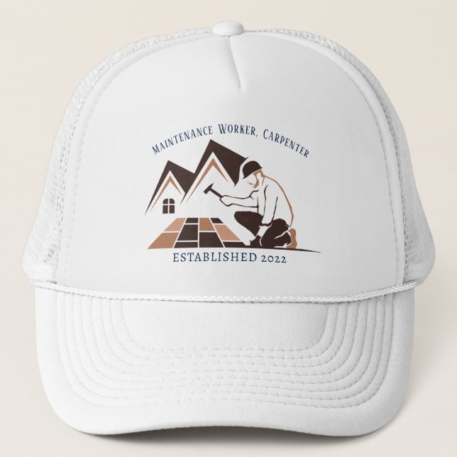 Carpenter, Maintenance Worker, Carpenter Trucker Hat (Front)