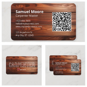 Carpenter Master Design Wood Business Card
