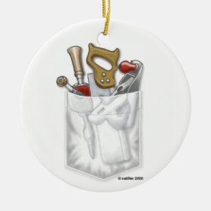 Carpenter Pocket Ceramic Tree Decoration