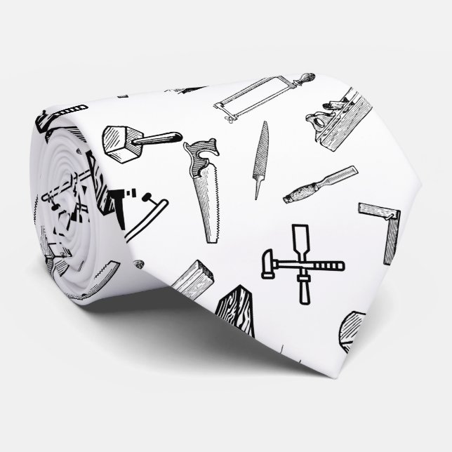 Carpenter Profession Dad Tie (Rolled)