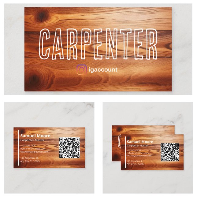 Carpenter Professional QR Code Sample Design Business Card (Carpenter Professional QR Code Sample Design Business Card
)