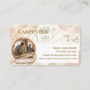 carpenter services editable   business card