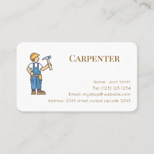 carpenter services editable   business card