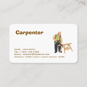 carpenter services editable   business card