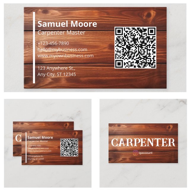 Carpenter Templates QR Code Generator Business Card (Carpenter Templates QR Code Generator Business Card
)
