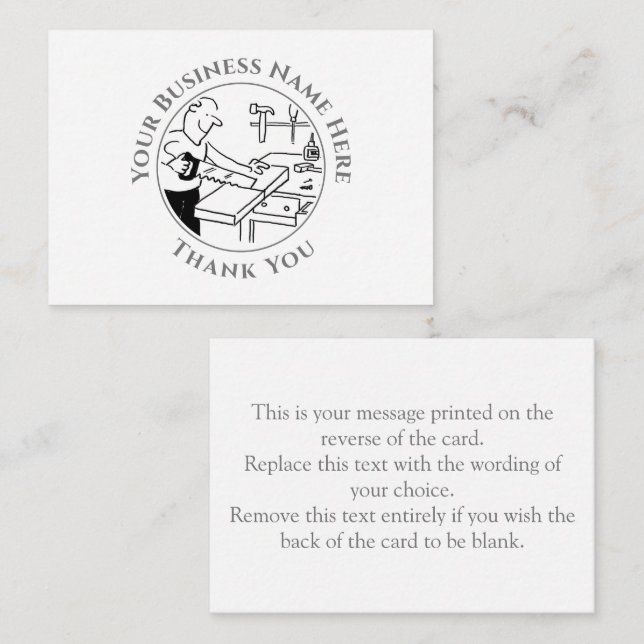 Carpenter Thank You Note Card (Front/Back)