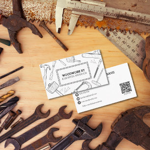 Carpenter Tools Handyman Service QR Code Business Card