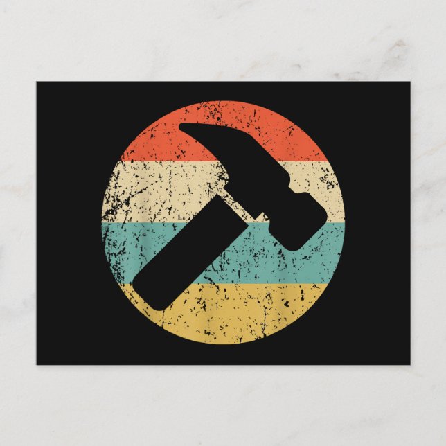 Carpenter Vintage Retro Hammer Holiday Postcard (Front)