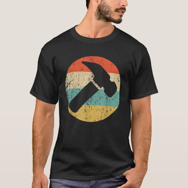Carpenter Vintage Retro Hammer T-Shirt (Front)
