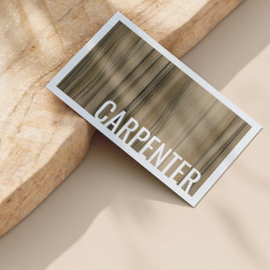 Carpenter walnut wood finish furniture makers business card