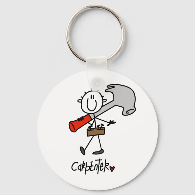 Carpenter With Hammer Key Ring (Front)