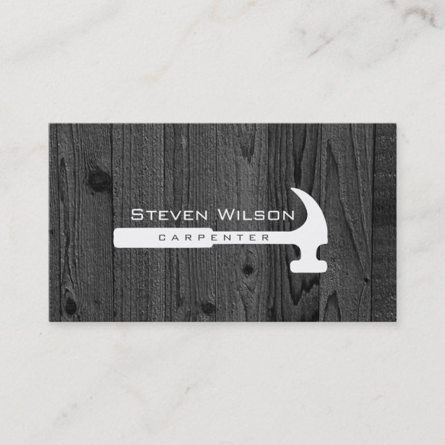 Carpenter Woodworker Professional Tool Wood Business Card (Front)