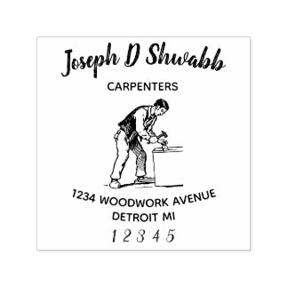 Carpenter, woodworker, tradesman self-inking stamp
